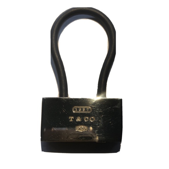 2001 Tiffany&Co Silver 1837 Lock Key Ring - Picture 4 of 5